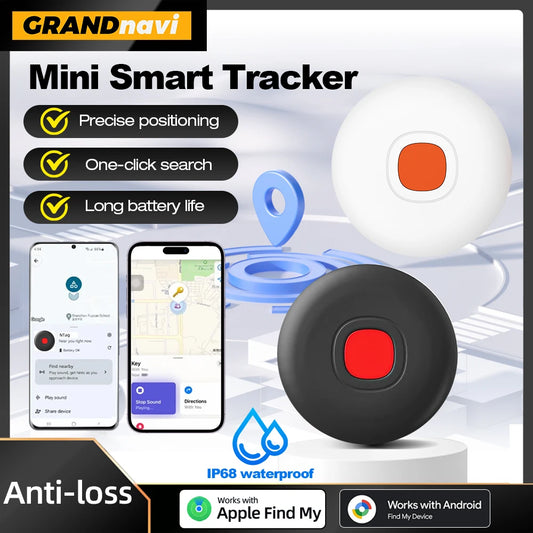 Anti-loss Smart GPS Tracker Locator Dual System Waterproof For iPhone&Android phones Works With Apple Find My Android Find Hub