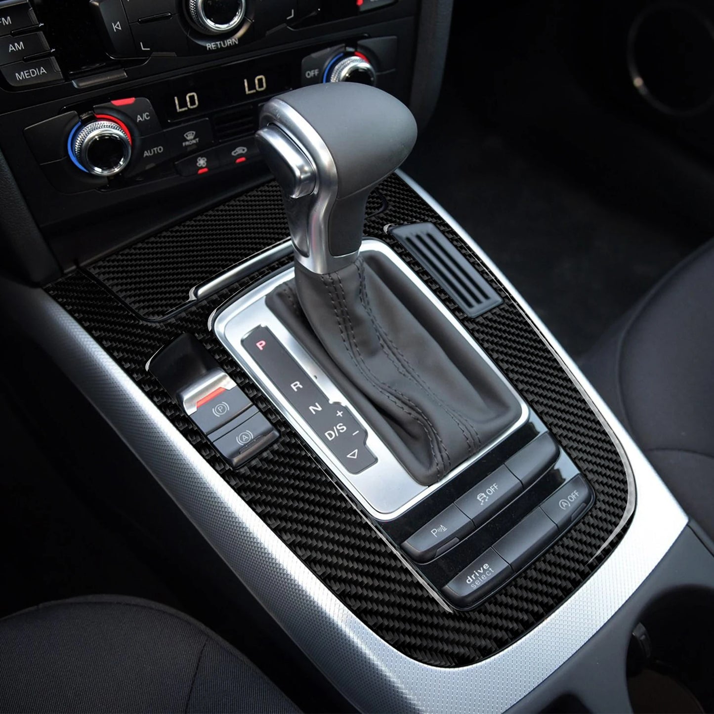 Car Center Console Gear Shift Panel Set, For Audi A4 S4 RS4 A5 S5 RS5 (2007-2016) Carbon Fiber Interior Sticker Trim Accessories