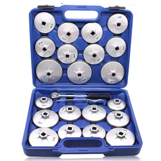 TBTOOLS Car Auto 23 Pcs Cap Type Aluminum Oil Filter Wrench Set Cup Hat Removal Tool Vehicle Repair Kit Tools Sets TB149