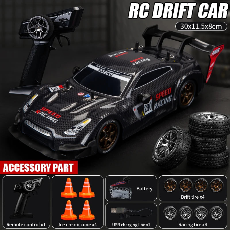 1: 16 Four-Wheel Drive Remote Control Car Simulation Headlight Variable Speed Drift Racing Car Children's Electric Toy Car Model