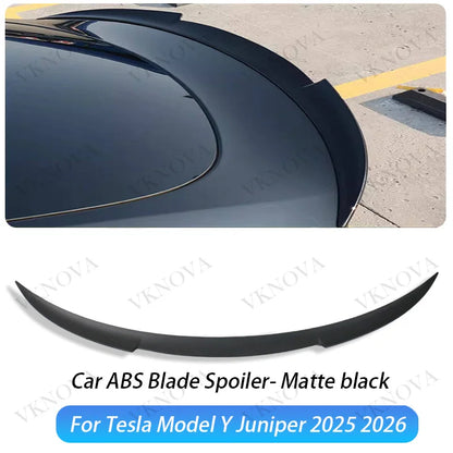 ABS Matte Carbon Fiber Pattern Spoiler For Tesla Model Y Juniper 2025 26 Glossy Black Rear Trunk Wings Auto Modified Accessories