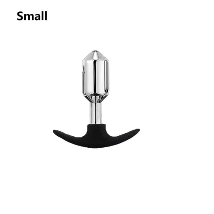 Metal Anal Beads Butt Plug Set Small Medium Large Anal Plug Silicone Base Wearable Sex Toy For Man Woman