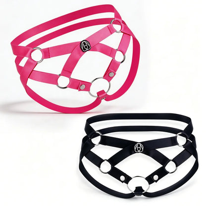 ANOSX Auxiliary Chastity Belt For Male Chastity Cage Elastic Band Underwear Male Harness With Scrotum Ring Bondage Hollow Pants