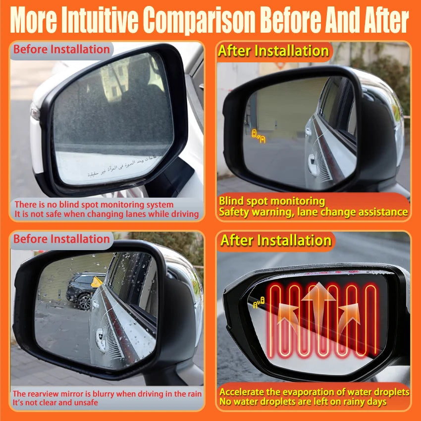 For Mazda ATENZA 2014-2021 BSD BSM blind spot Radar detection system 24GHZ Microwave Sensor BSA Mirror light alarm Anti Glare
