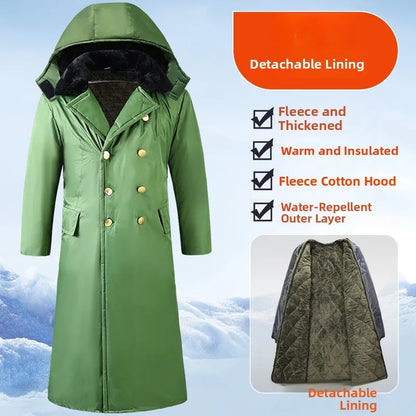 Thickened Cotton Jacket Removable Inner Vest Long Windproof Northeast Cold Storage Night Reflective Work Cotton Clothes