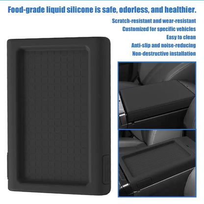for Toyota RAV4 2026 Center Console Armrest Storage Box Anti-slip Organizer Tray Car Interior Accessories Black
