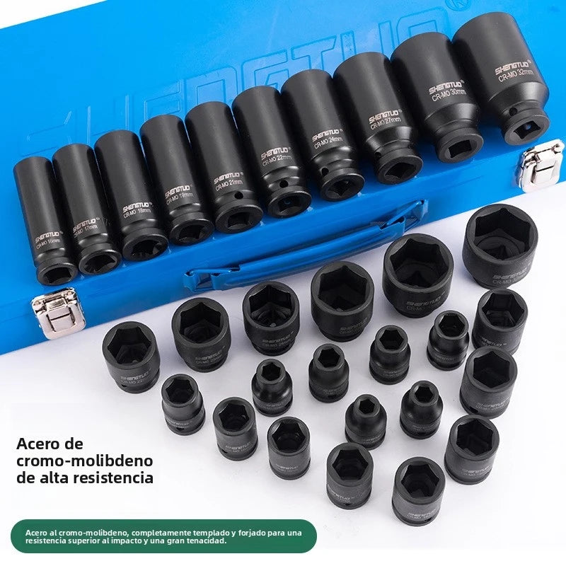 38pcs 1/2 Drive Heavy Duty Hex Socket Set, Long Sockets  Garage Maintenance
