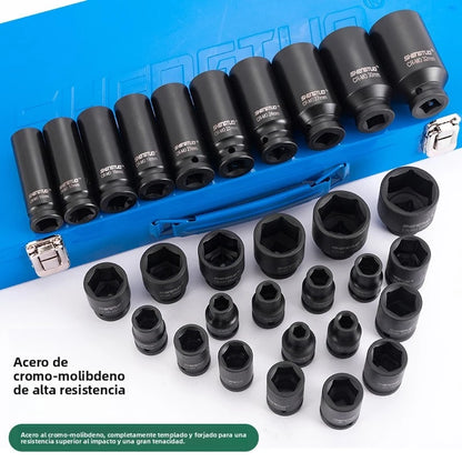 38pcs 1/2 Drive Heavy Duty Hex Socket Set, Long Sockets  Garage Maintenance