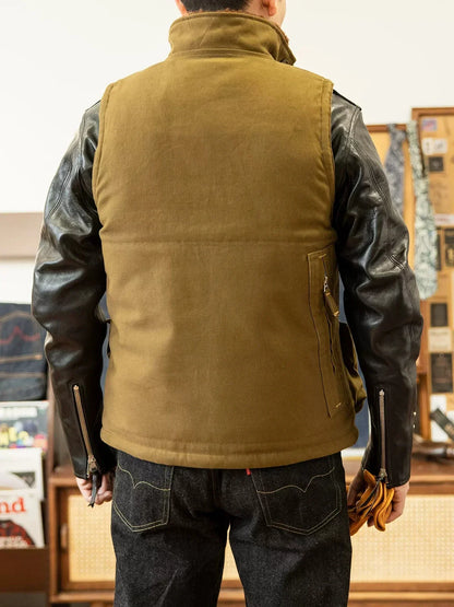 Red Tornado Heavy Aviators Vest Vintage Style Men's Wool Alpaca Lined Waistcoat
