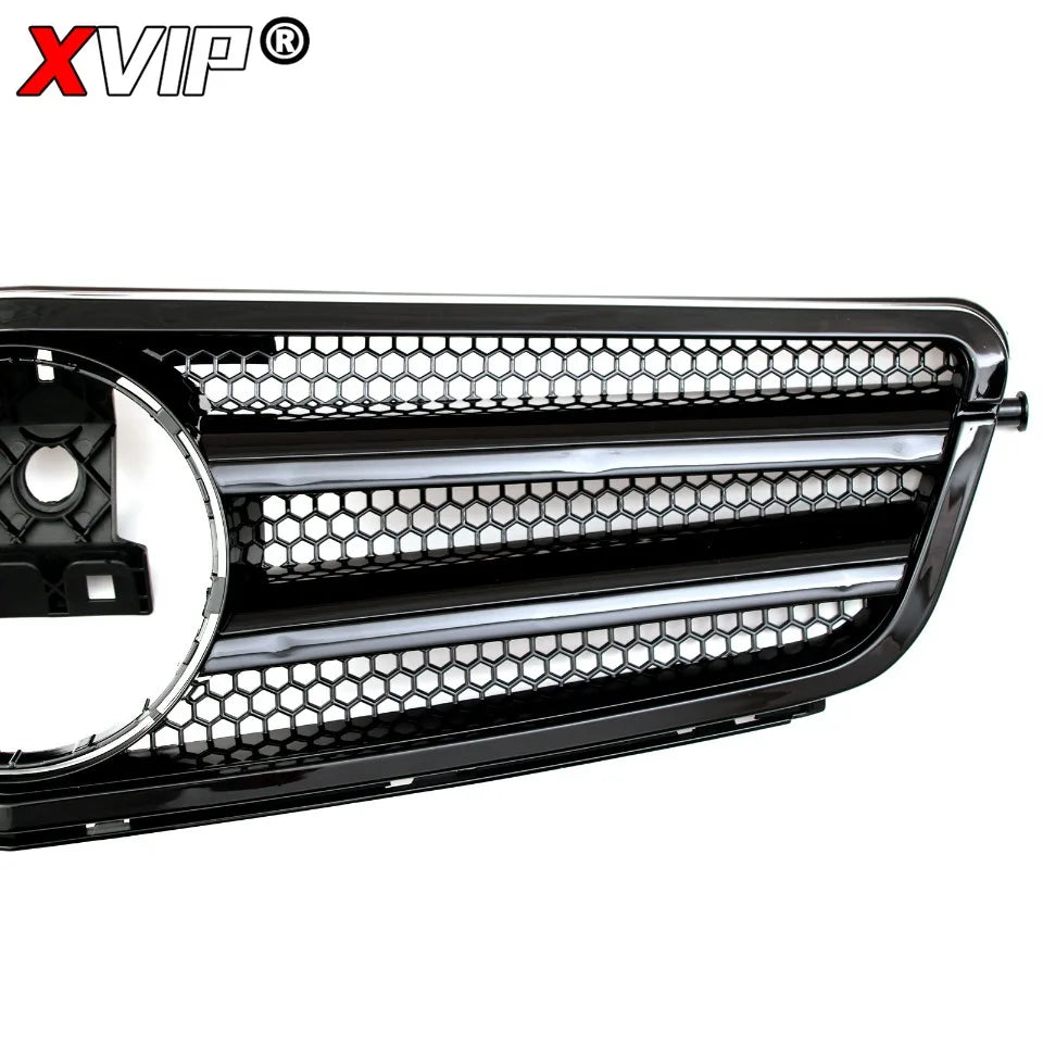 XVIP Glossy Black A - Style Racing Grille Chrome Bumper Grill For Mercedes Benz C-Class W204 08-14 C200 C230 C250 C280 C300 C350