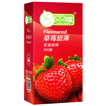 10pcs Fruit Flavor Ultra Thin Condoms Adults Toys For Men 18+ Extra Lubricated Penis Sleeve Male Delay Enhancement Sex Products