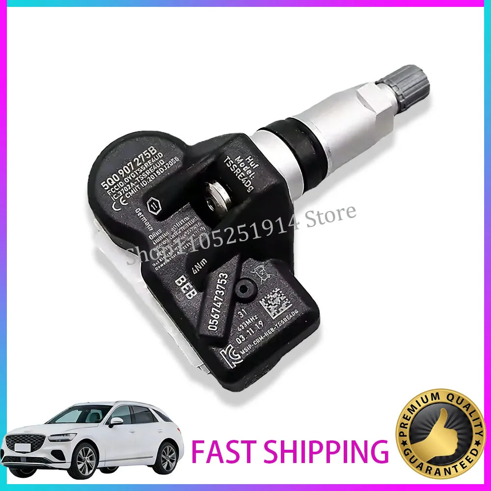 1/4PCS TPMS Tire Pressure Sensor Monitoring System 5Q0907275B For Audi RS3 Bentley Bentayga Porche Volkswagen Beetle Golf Eos