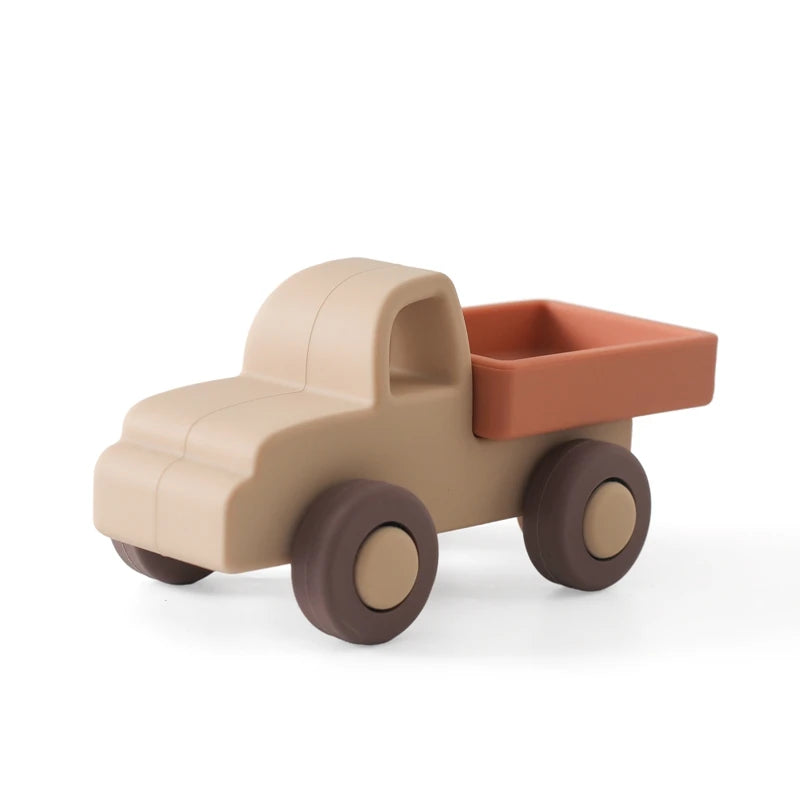 Baby Silicone Car Toys Montessori Baby Things Silicone Baby Teether Toy Car  0 12 Months Newborn Educational Toy Silicone Blocks