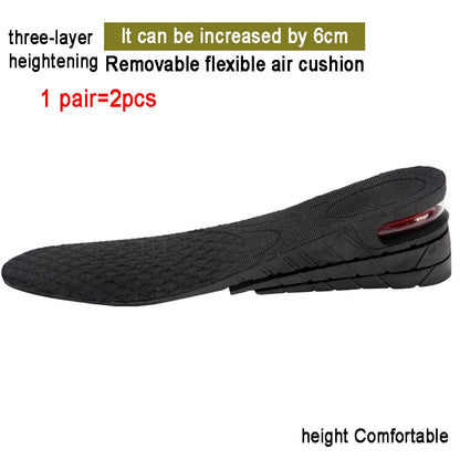 Height Increase Insoles Men Women Elevator Shoes Cushion Unisex Sneakers Heel Lifting Insert Heighten Half Insoles  Accessories