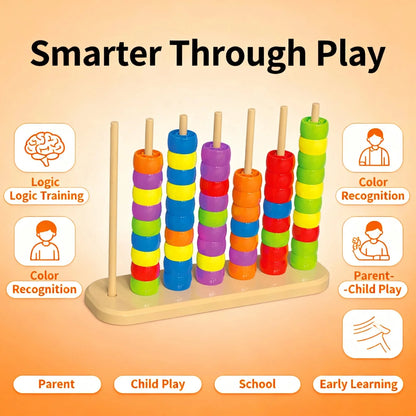 3D Four-in-a-Row Four-Checkers Board Game for Kids Educational Puzzle Toy Classic Strategy Brain Teaser Multiplayer Wooden Box S