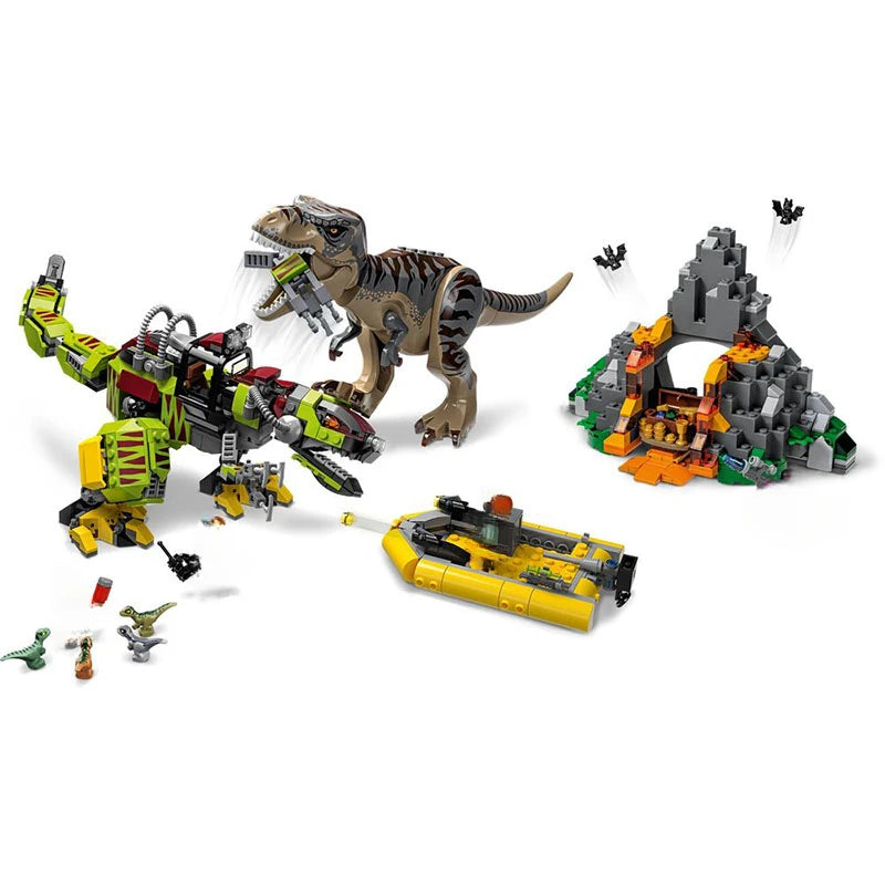 2026NEW Dinosaur World Series 75938 Tyrannosaurus Rex vs. Mecha Dinosaur Little Velociraptor Great Escape Children's Toy Gift