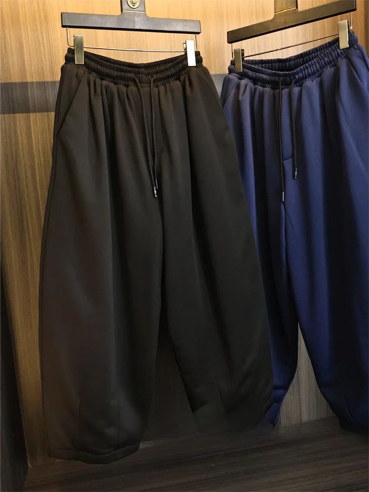 Waterproof Inner  Cotton Pants over 500g Men's Winter Straight Leg Warm Trousers Fashionable Long Pants Casual Pure Color