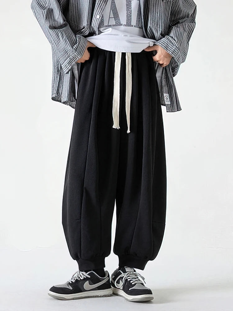 Vintage Baggy Jogger Pants Men Spring Autumn Old Money Casual Wide Pants Japanese Harajuku Sport Sweatpants Streetwear Trousers