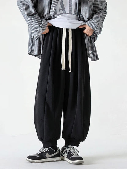 Vintage Baggy Jogger Pants Men Spring Autumn Old Money Casual Wide Pants Japanese Harajuku Sport Sweatpants Streetwear Trousers