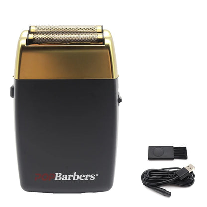 Professional Barber Shaver 11000RPM 7W Double Foil Beard Trimmer Electric Shaver for Men Pop Barbers