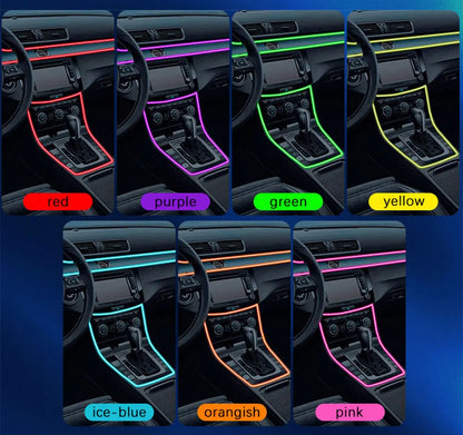 1M 3M 5M Car Fiber Optic led strip Atmosphere light for flexible AUTO interior Lamp Party decoration lights Neon strips 5V USB