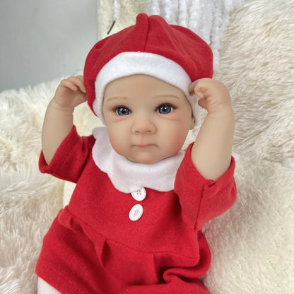 BZDOLL Lifelike Reborn Baby Doll 45cm 18inch Full Vinyl Body 3D Vein Skin Perfect Bathe Toy & Birthday Gift