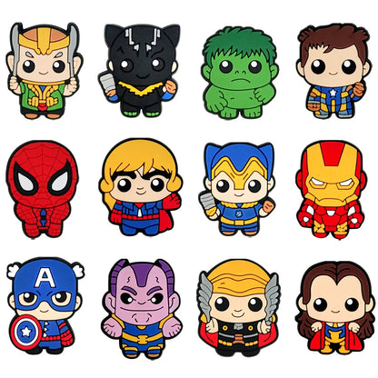 7-104Pcs Hot Toys Cartoon Series Shoe Charms for Clogs Sandals Decoration Shoes Accessories Buckle for Kids Friends Gift
