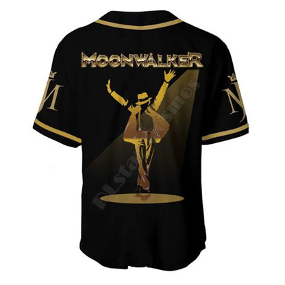 Michael Jackson Moonwalker Baseball Jersey Shirt Baseball Shirt 3D All Over Printed Men's Shirt Casual Shirts hip hop Tops