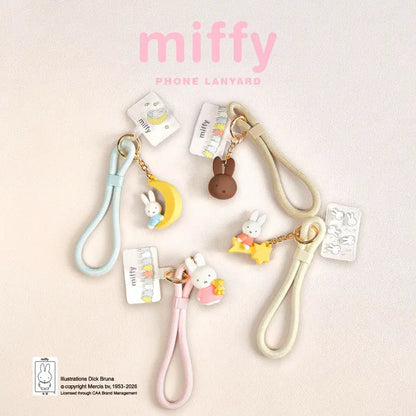 Miffy Phone Lanyard Mascot Charm Cute Rabbit Keychain Bag Accessory Gifts Toy Model Anime Figures Collect Ornaments