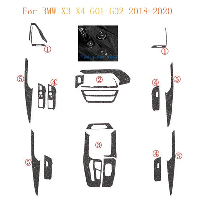 For BMW X3 X4 G01 G02 2018-2020 Interior Central Control Panel Door Handle Carbon Fiber Stickers Decals Car styling Accessorie