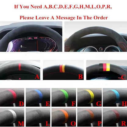 Customization Hand Sewing Suede Leather Non-Slip Car Steering Wheel Cover For Volkswagen Golf 6 GTI MK6 Polo GTI Scirocco R
