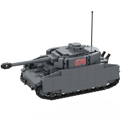 WW2 German Panzer IV Tank D F G J H Collection Building Blocks Set Military Armored Vehicle Bricks WWII PZ IV Model Toy Gift
