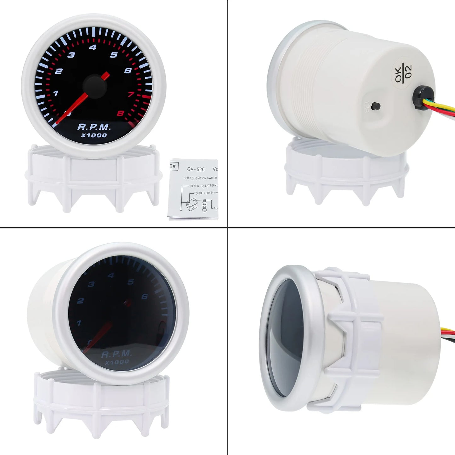 Tachometer For 12V Car 52mm Universal Smoke Len RPM Turbo Boost Gauge 2 Bar PSI Water Temp Meter Oil Pressure Gauge  Tacho