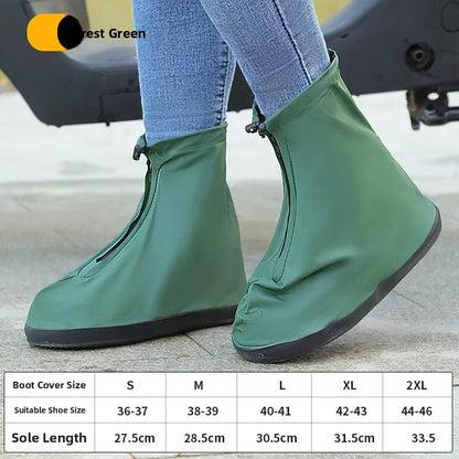 Thickened PVC Shoe Covers Mid-Calf Waterproof Anti-Slip Wear-Resistant Snowproof Unisex Shoe Covers Shoe Horn Home Essentials