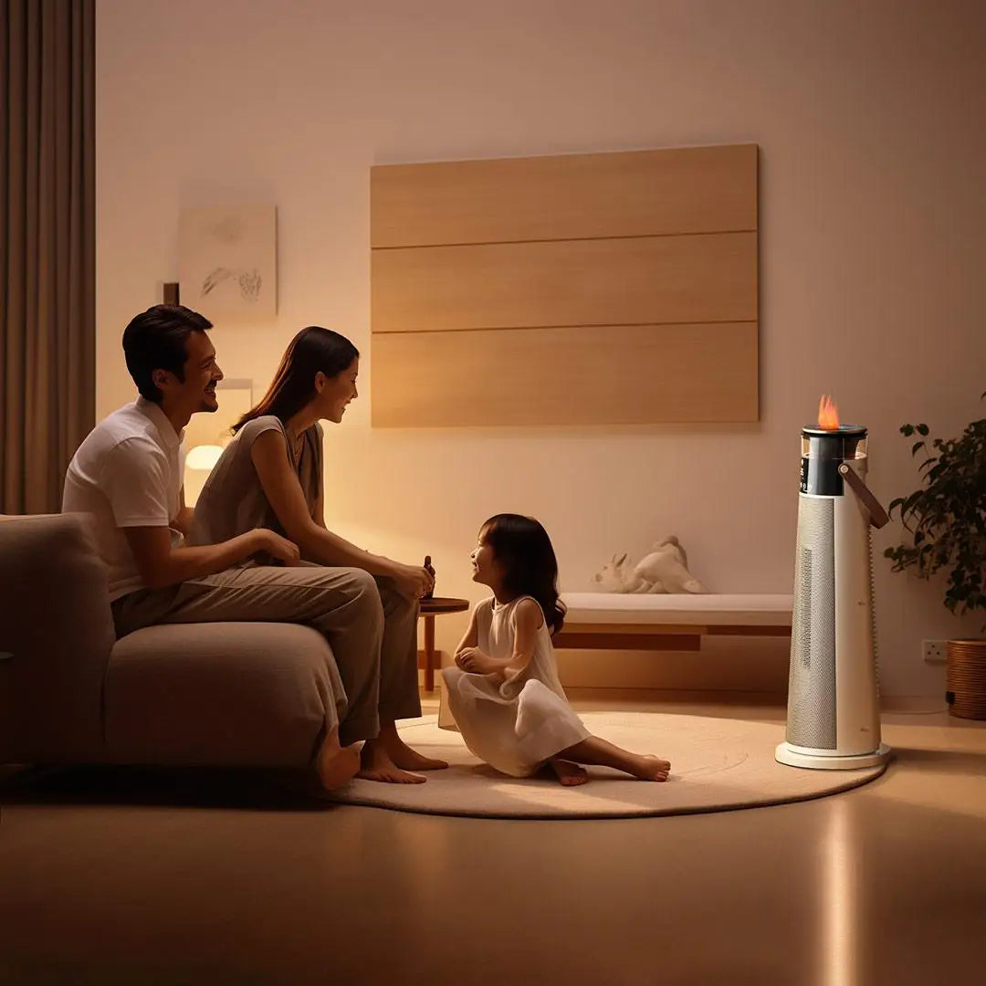 JIPIN 220V 3D Flame Negative Ion Humidification Intelligent Heater Graphene PTC Heating Electric Heaters