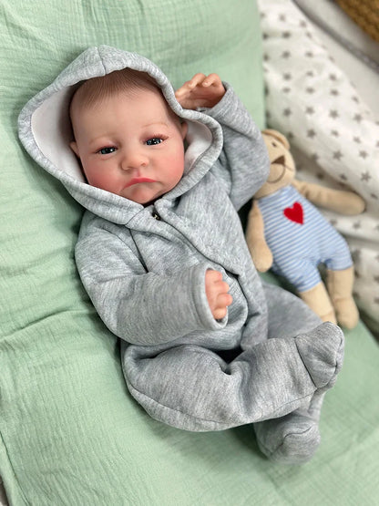 Cokela 19inch/48cm Real Baby Doll Reborn Doll Soft Touch Realistic Silicone Reborn Baby Doll With Hand-Drawing Hair