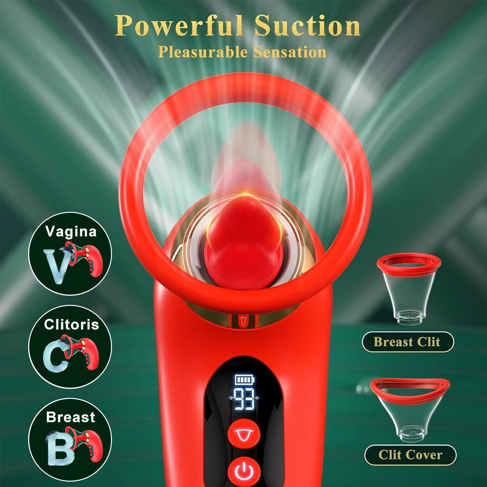 Sucker Tongue Licking Vibrator App Control Female Orgasm Vagina Nipples Clitoris Stimulator Masturbator  Sex Toy for Women