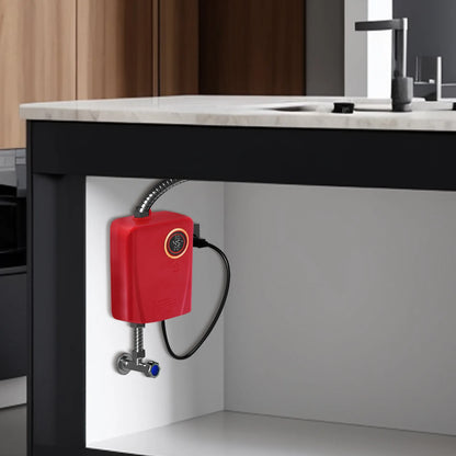 110V 3000W Stainless Steel Mini Water Heater XY-FA Red US Plug Instant Hot Water for Kitchen Bathroom