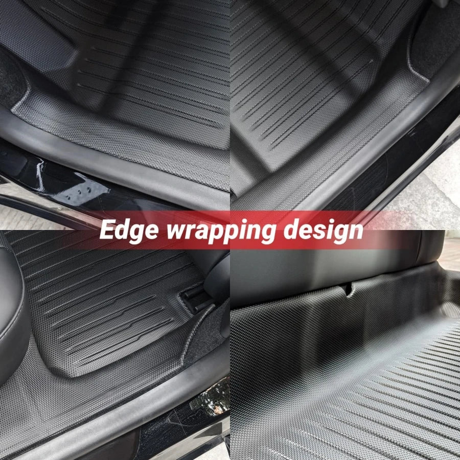 For 2024 Tesla Model 3 Highland Floor Mats with Door Sill Protector Full Cover Floor Liners with Front Rear Cargo Liner Seatback