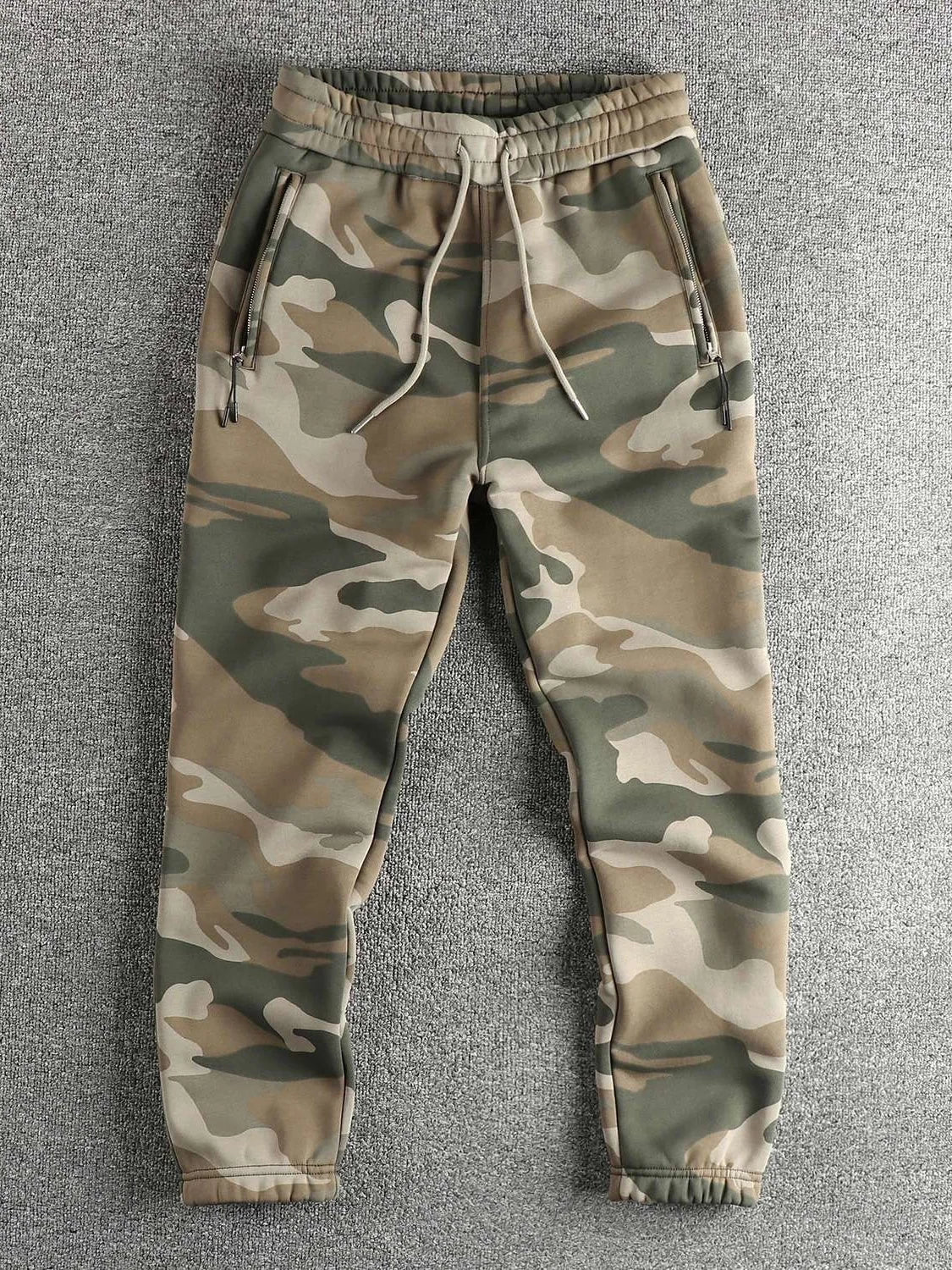 Thickened American Style Casual Camouflage Pants Men's Slim Fit Sports Joggers Long Trousers Wear Resistant Autumn Winter