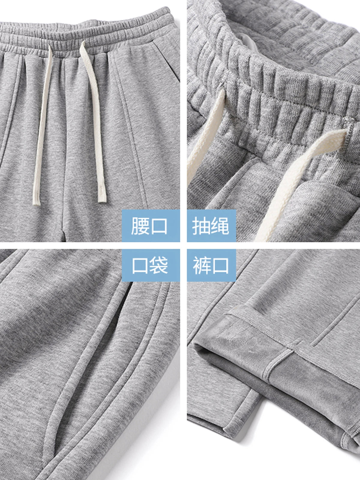 DUKEEN Heavyweight Fleece-Lined Straight Sweatpants for Men 2025 Basic Thick Warm Loose Fit Fall Winter Casual Long Pants