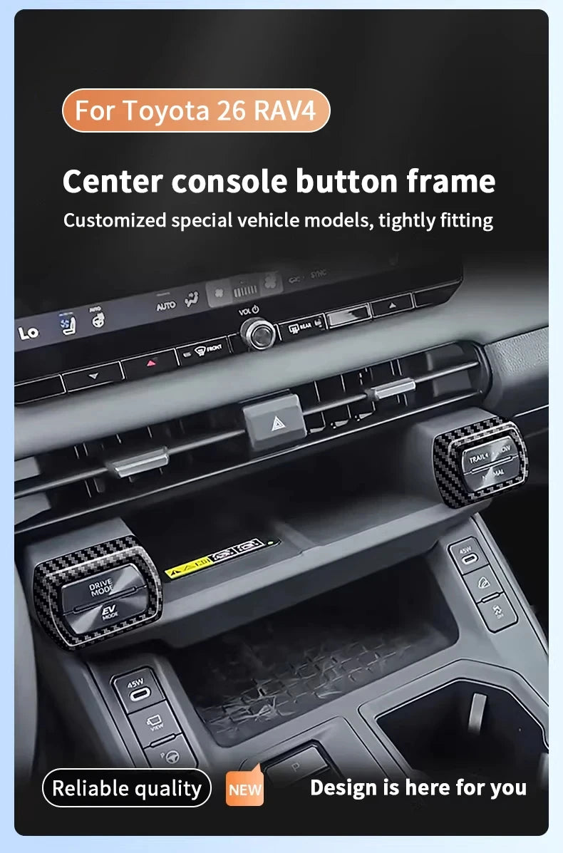 For Toyota RAV4 XA60 2026 ABS Red Gear Shift Cover Trim Central Control Strip Air Outlet Trim Interior Decoration Accessories