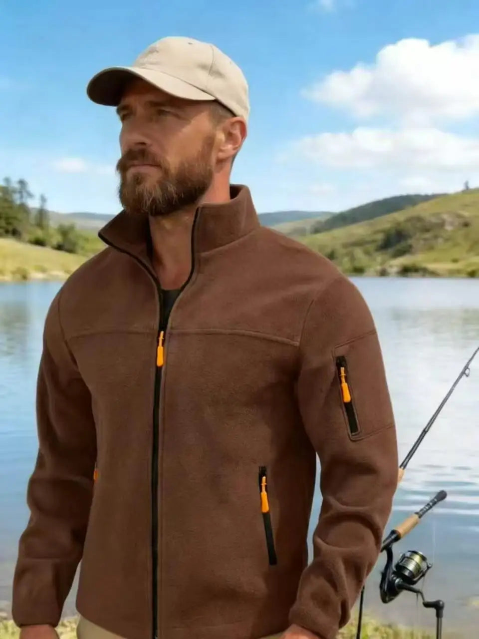  2026 autumn and winter men's new outdoor warm jacket casual sports trend fashionable and versatile solid color jacket