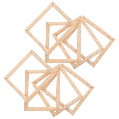 9Pcs Miniature Wooden Picture Frames 1:12 Scale Vintage Style Small Picture Frames DIY Craft Accessories Dollhouse Furniture