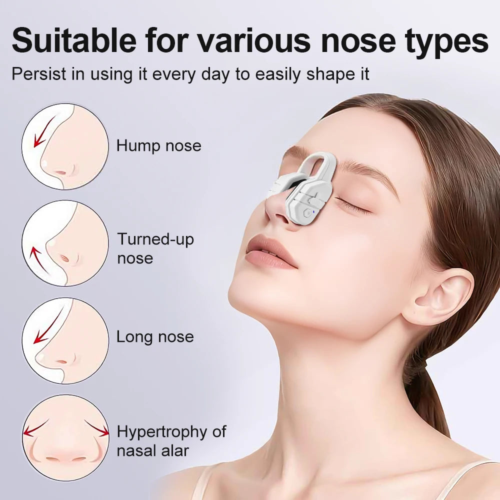 EMS Beauty Nose Shaper Clip Microcurrent Pulse Vibration High Bridge Nose Sculpting Massager Nose Up Lifter Massage Tool