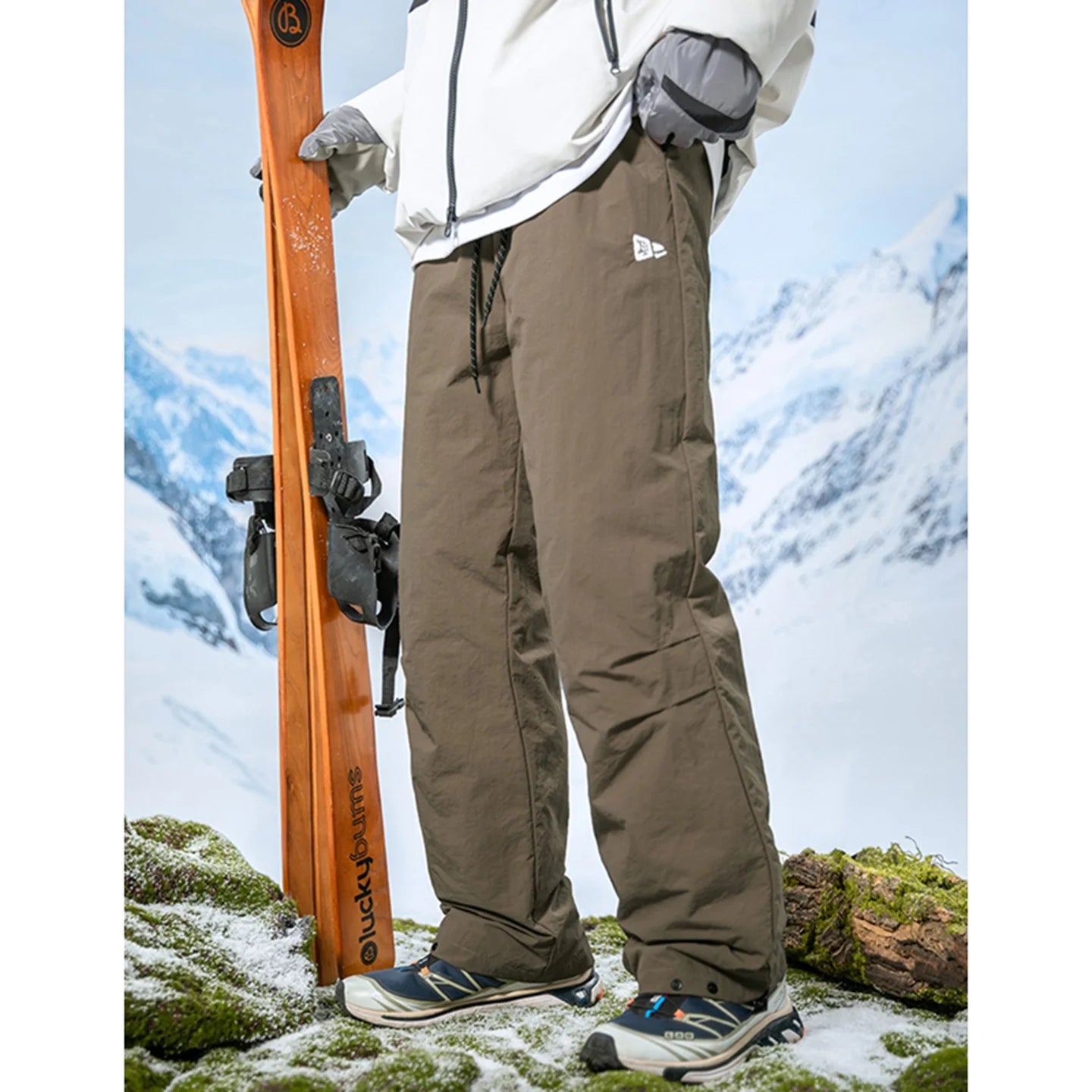 Thickened down Cotton Trousers for Men Winter Outdoor Snow Skiing Windproof Waterproof Warm Straight Leg Pants Youth Casual