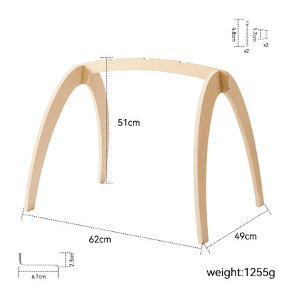 Baby Wooden Gym Frame Rattle Toys Baby Room Decor Newborn Hanging Sensory Toys Foldable Play Gym Frame Kid Holder Bracket Gift