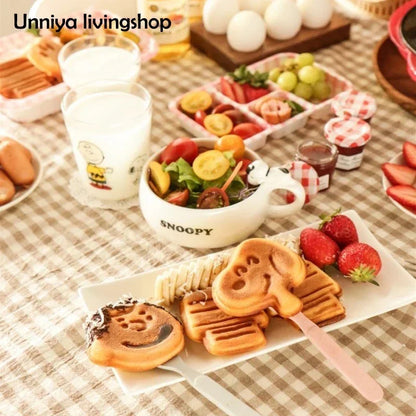 220V Snoopy Electric Waffle Maker - Bring Fun and Deliciousness to Your Breakfast AM
