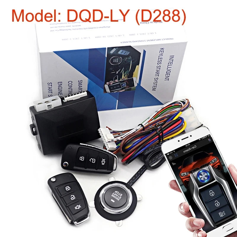 Universal Car Alarm Auto Start Stop System Remote Control Engine Ignition Autostart Kit Keyless Push Start System Car Accessorie