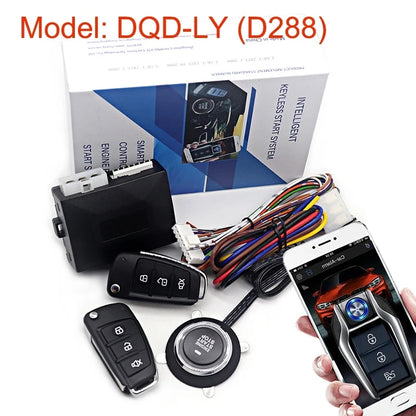 Universal Car Alarm Auto Start Stop System Remote Control Engine Ignition Autostart Kit Keyless Push Start System Car Accessorie